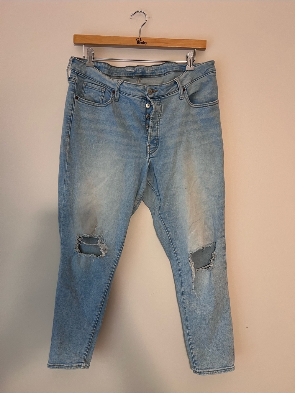 Old Navy Light Blue Skinny Ripped Jeans